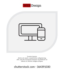 Monitor and phone, icon