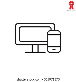 Monitor and phone, icon