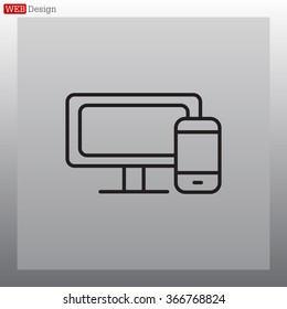 Monitor and phone, icon