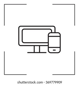 Monitor and phone, icon
