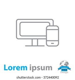 Monitor and phone, icon