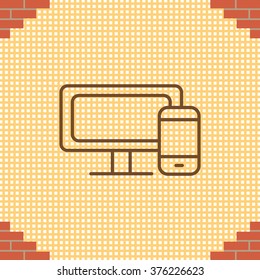 Monitor and phone, icon