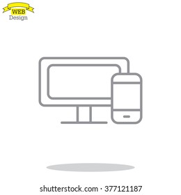 Monitor and phone, icon