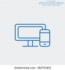 Monitor and phone, icon