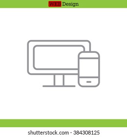Monitor and phone, icon
