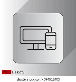 Monitor and phone, icon
