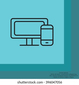 Monitor and phone, icon