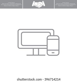 Monitor and phone, icon