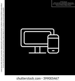 Monitor and phone, icon