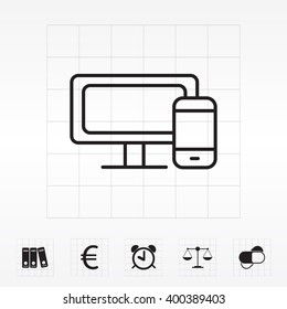 Monitor and phone, icon