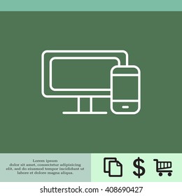 Monitor and phone, icon