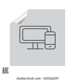 Monitor and phone, icon