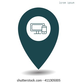Monitor and phone, icon
