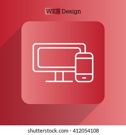 Monitor and phone, icon