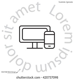 Monitor and phone, icon