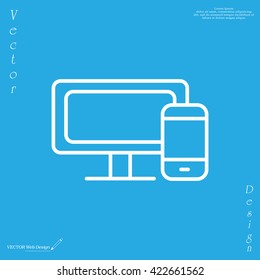 Monitor and phone, icon