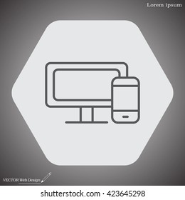 Monitor and phone, icon