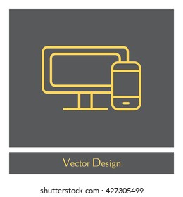 Monitor and phone, icon