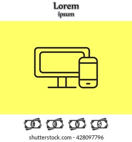 Monitor and phone, icon