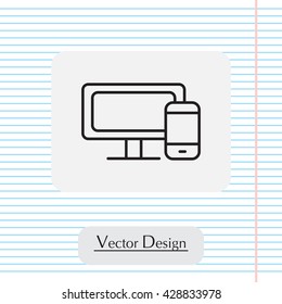 Monitor and phone, icon