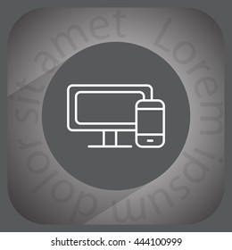Monitor and phone, icon