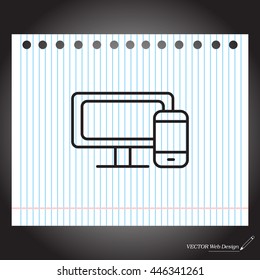 Monitor and phone, icon