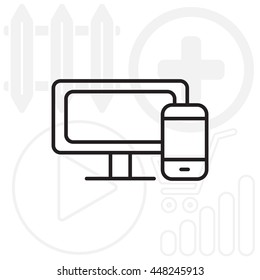 Monitor and phone, icon