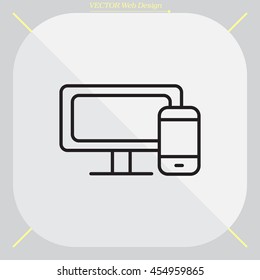 Monitor and phone, icon