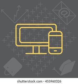 Monitor and phone, icon
