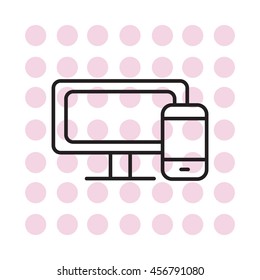 Monitor and phone, icon