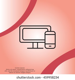 Monitor and phone, icon