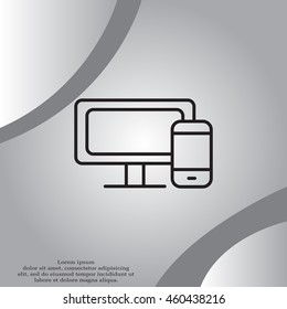 Monitor and phone, icon