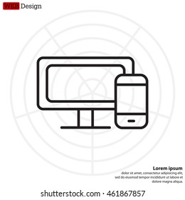 Monitor and phone, icon