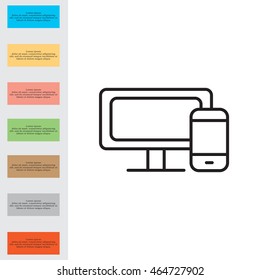 Monitor and phone, icon