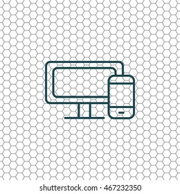 Monitor and phone, icon