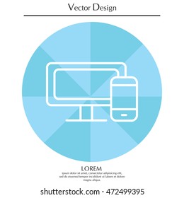Monitor and phone, icon