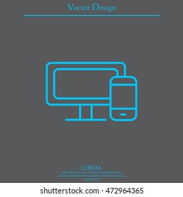 Monitor and phone, icon