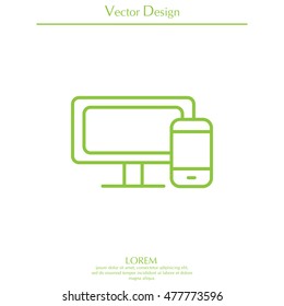Monitor and phone, icon