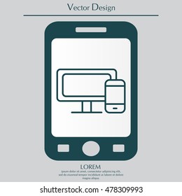 Monitor and phone, icon