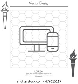 Monitor and phone, icon
