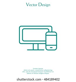 Monitor and phone, icon