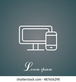 Monitor and phone, icon
