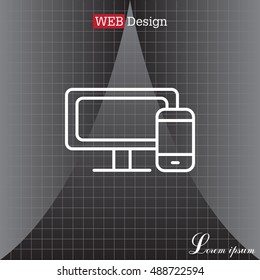 Monitor and phone, icon