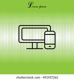 Monitor and phone, icon