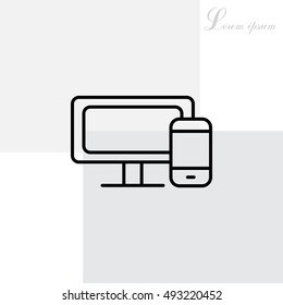 Monitor and phone, icon