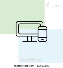 Monitor and phone, icon