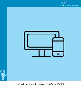 Monitor and phone, icon