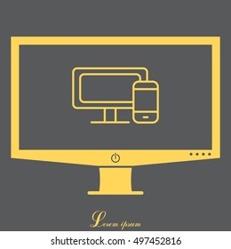 Monitor and phone, icon