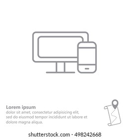 Monitor and phone, icon