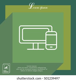 Monitor and phone, icon